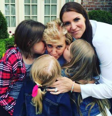 Vaughn Evelyn Levesque with her mother Stephanie McMahon, grandmother, and sisters on the day of Mother's Day.